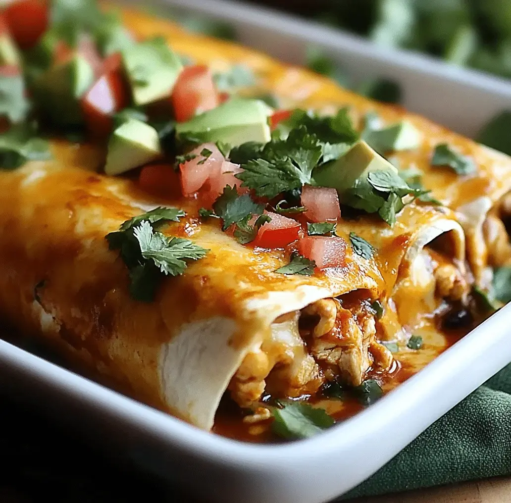 Finished Smothered Baked Chicken Burritos ready to serve