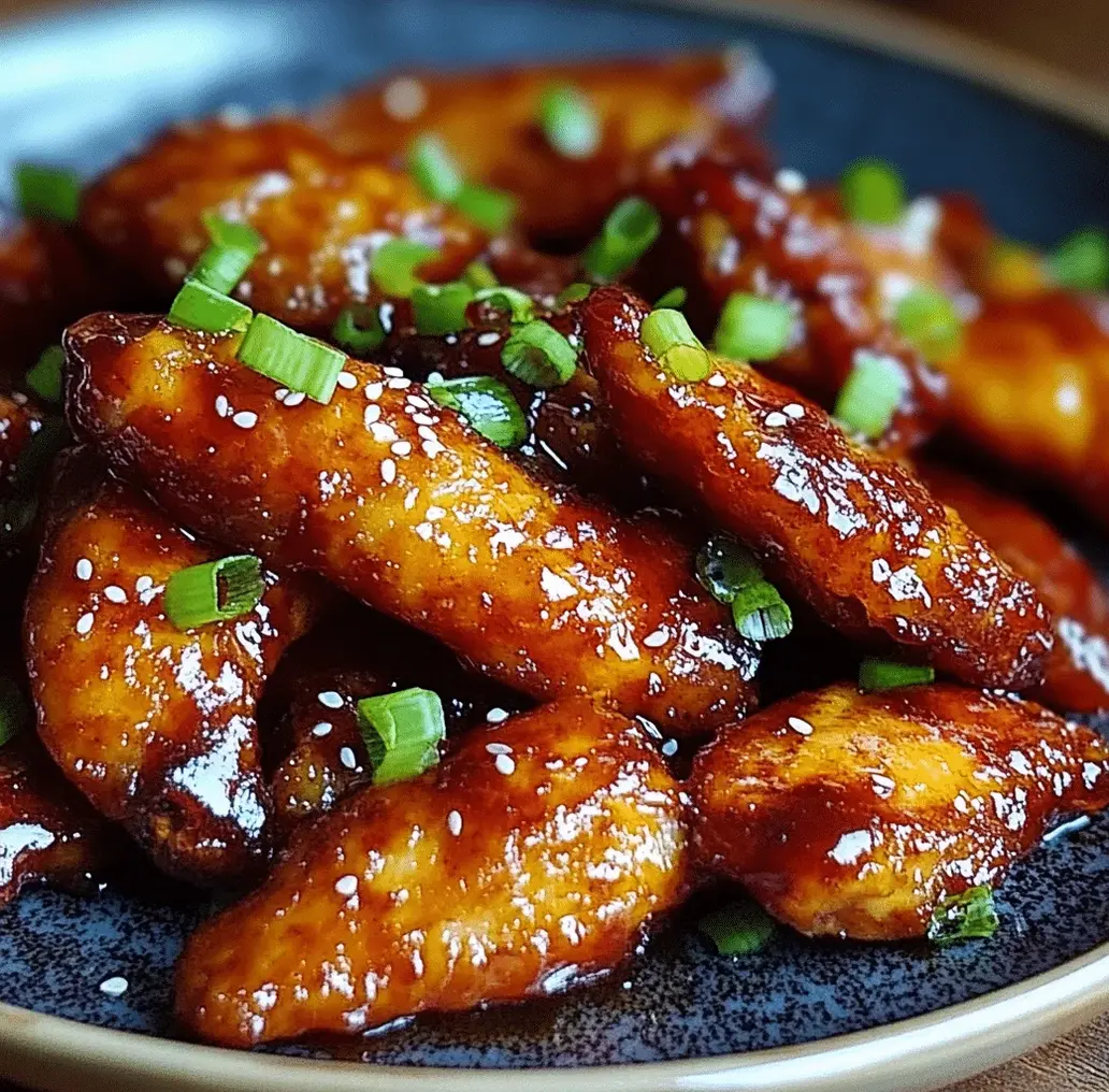 Close-up of glazed brown sugar pineapple wings