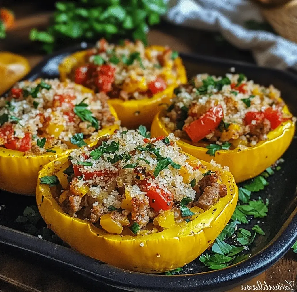 Finished stuffed patty pan squash dish