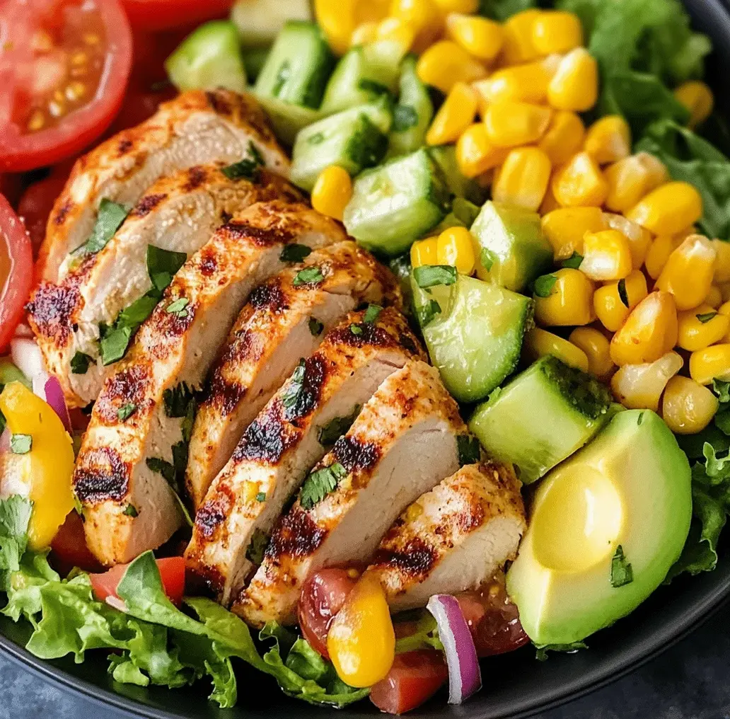 A close-up of lemon chicken salad ingredients being mixed in a bowl.