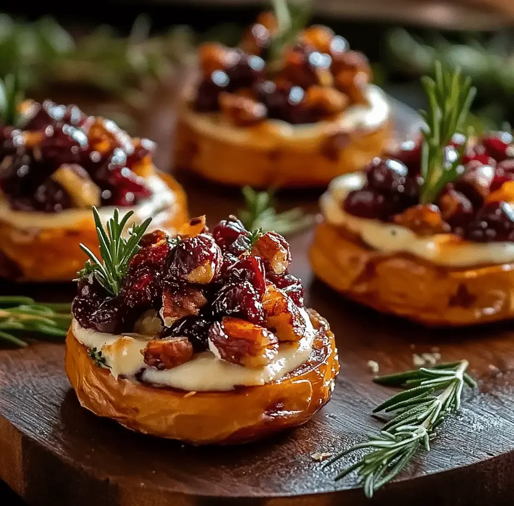 Roasted sweet potato rounds ready for topping