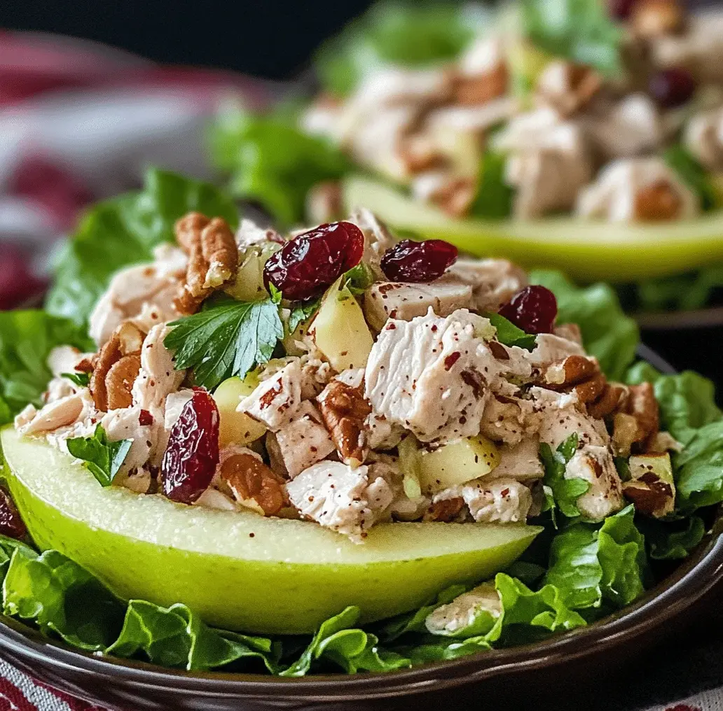 Fresh ingredients for Chicken Pecan Cranberry Salad