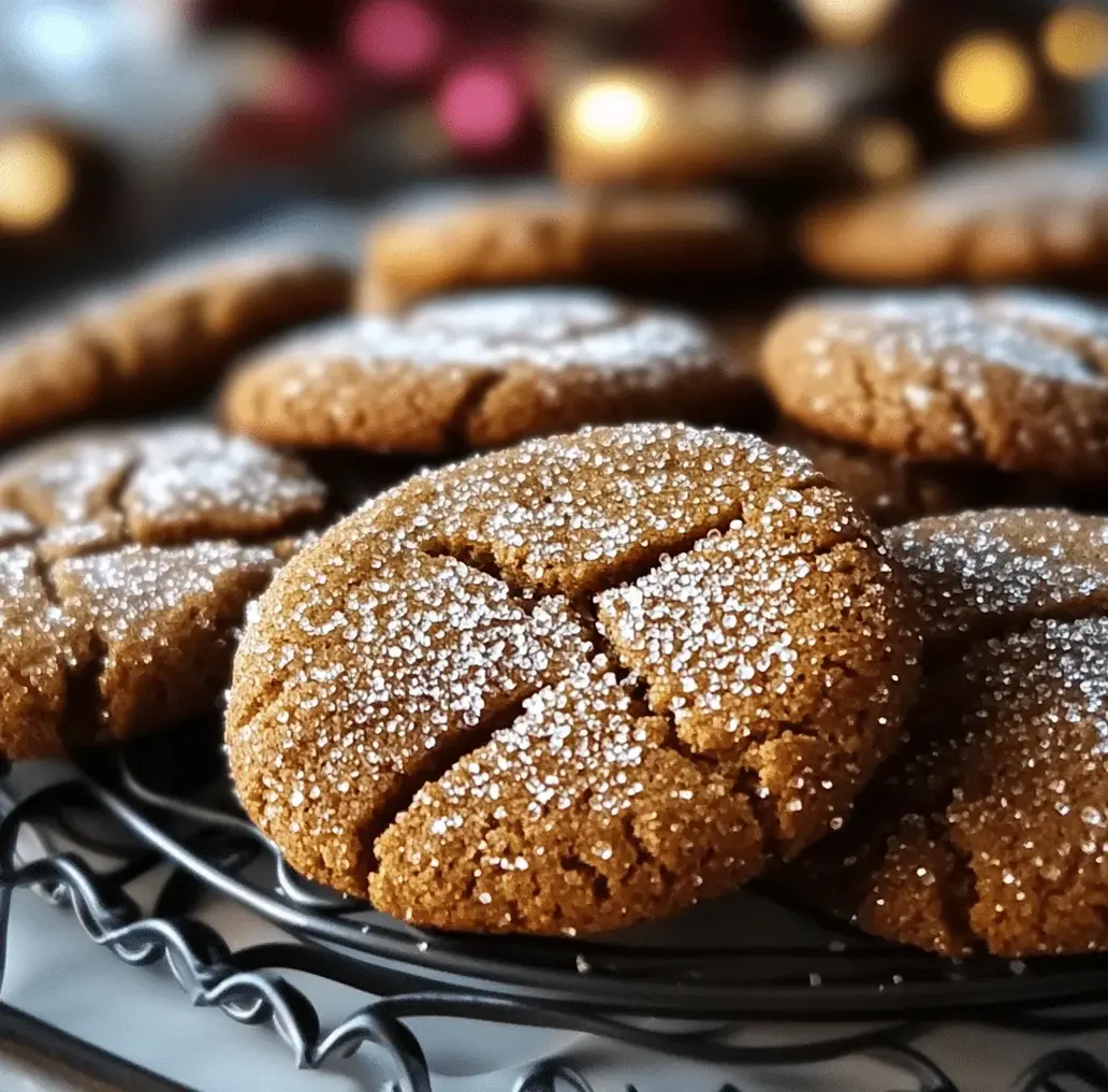 A close-up of ginger molasses Christmas cookies, some plain and some decorated with a simple white icing.