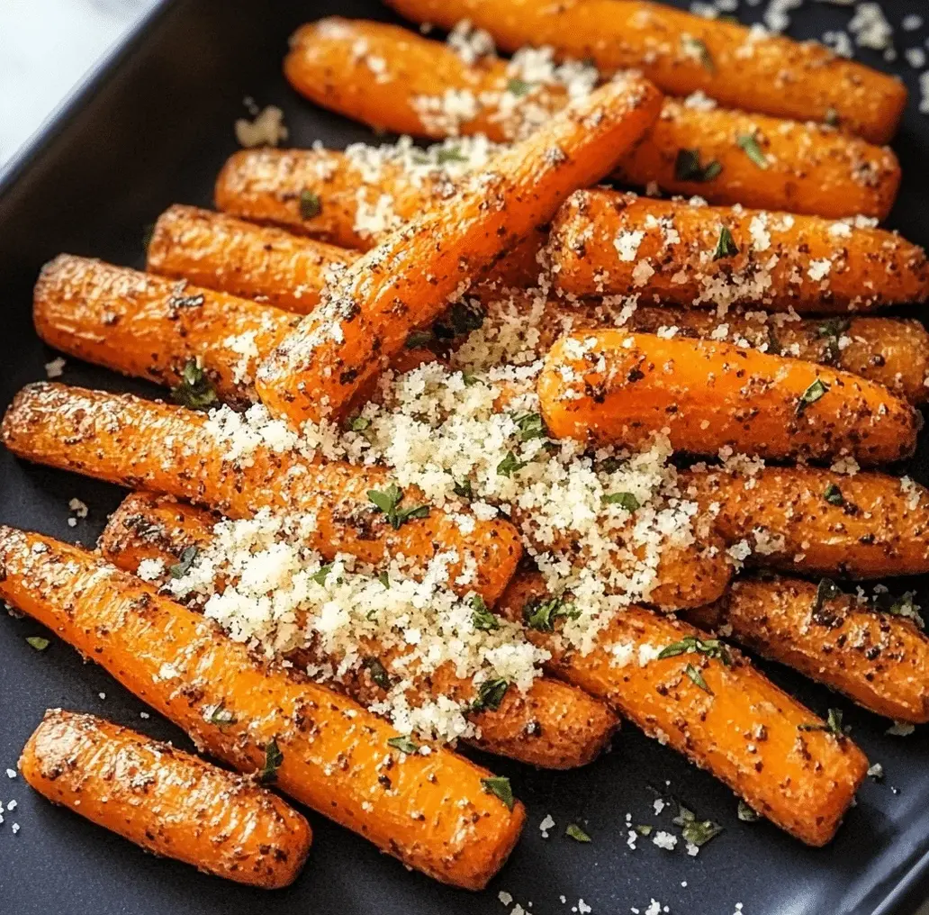 Freshly prepared Crispy Parmesan Roasted Carrots