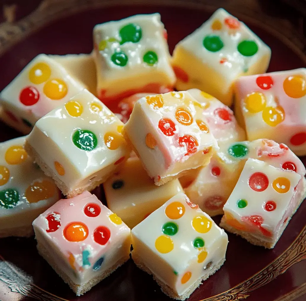 Christmas gumdrops before being added to nougat mixture