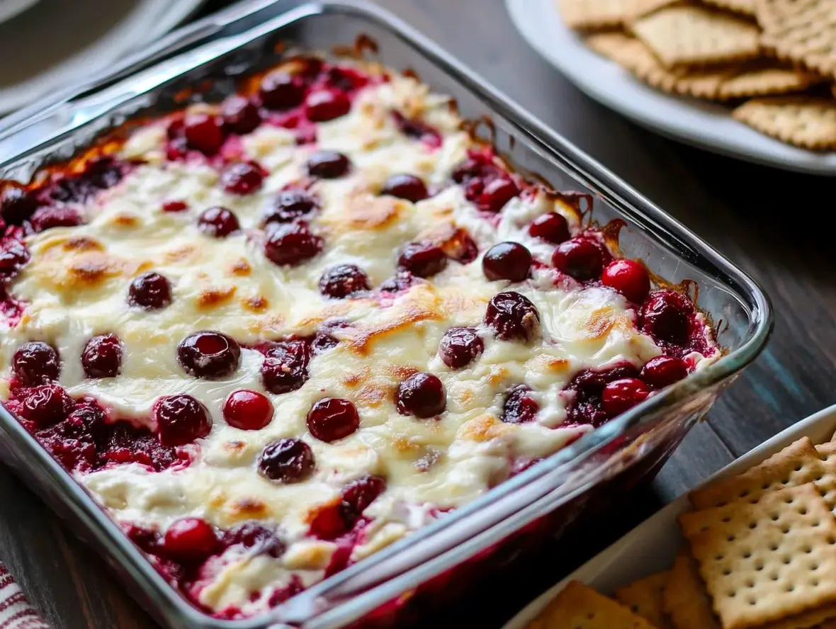 Cranberry Cream Cheese Dip - A festive and creamy holiday appetizer with cranberries and cream cheese.