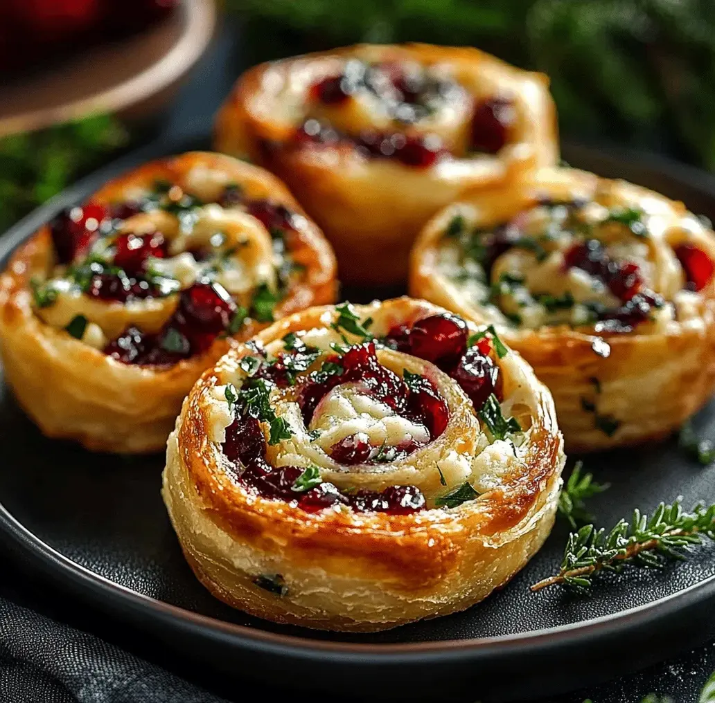Delicious Cranberry Cream Cheese Pinwheels ready to be baked