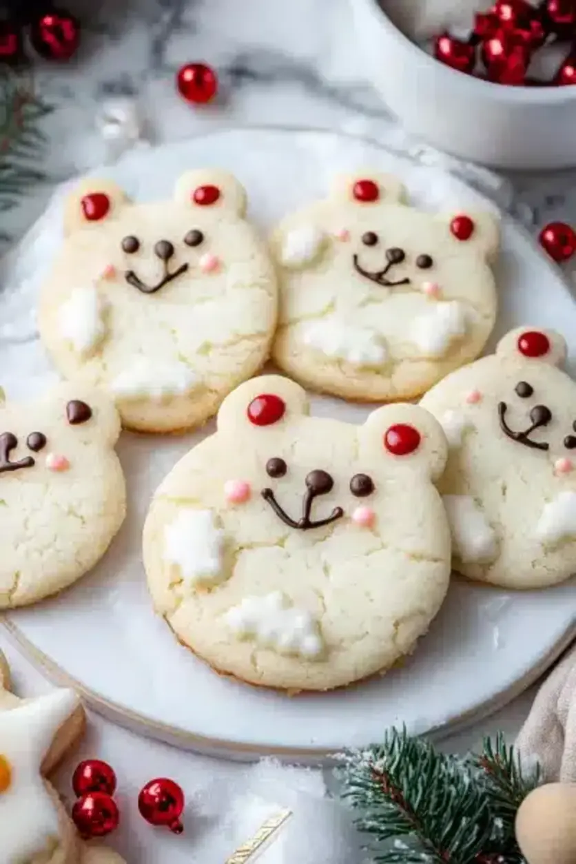 Whimsical Polar Bear Cookies ready to be decorated