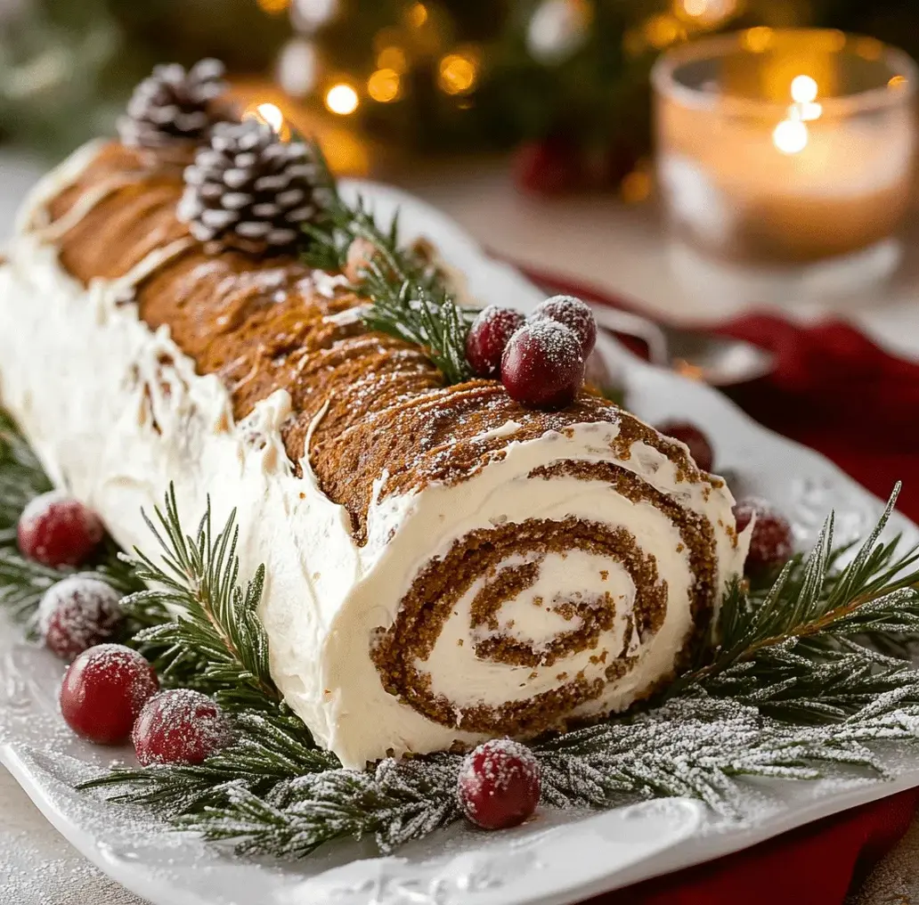 Freshly baked gingerbread cake base for the Yule Log