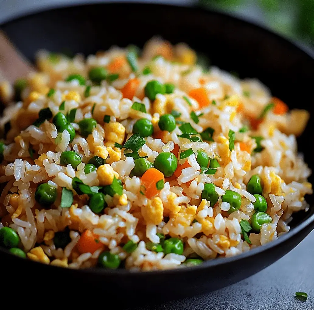 Delicious Egg Fried Rice ingredients prepped and ready to cook.