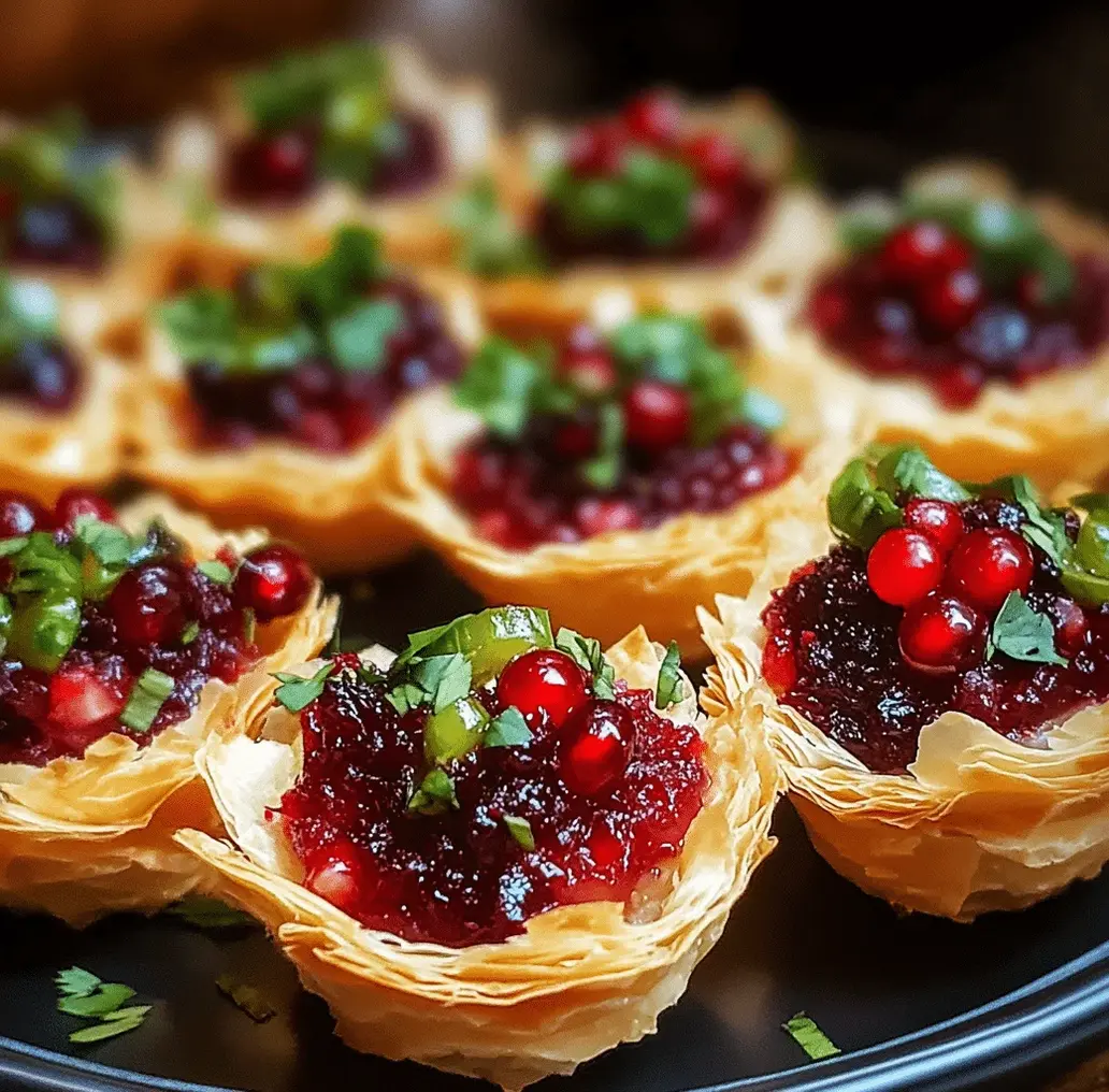 Delicious Cranberry Jalapeño Dip Tarts ready to be served