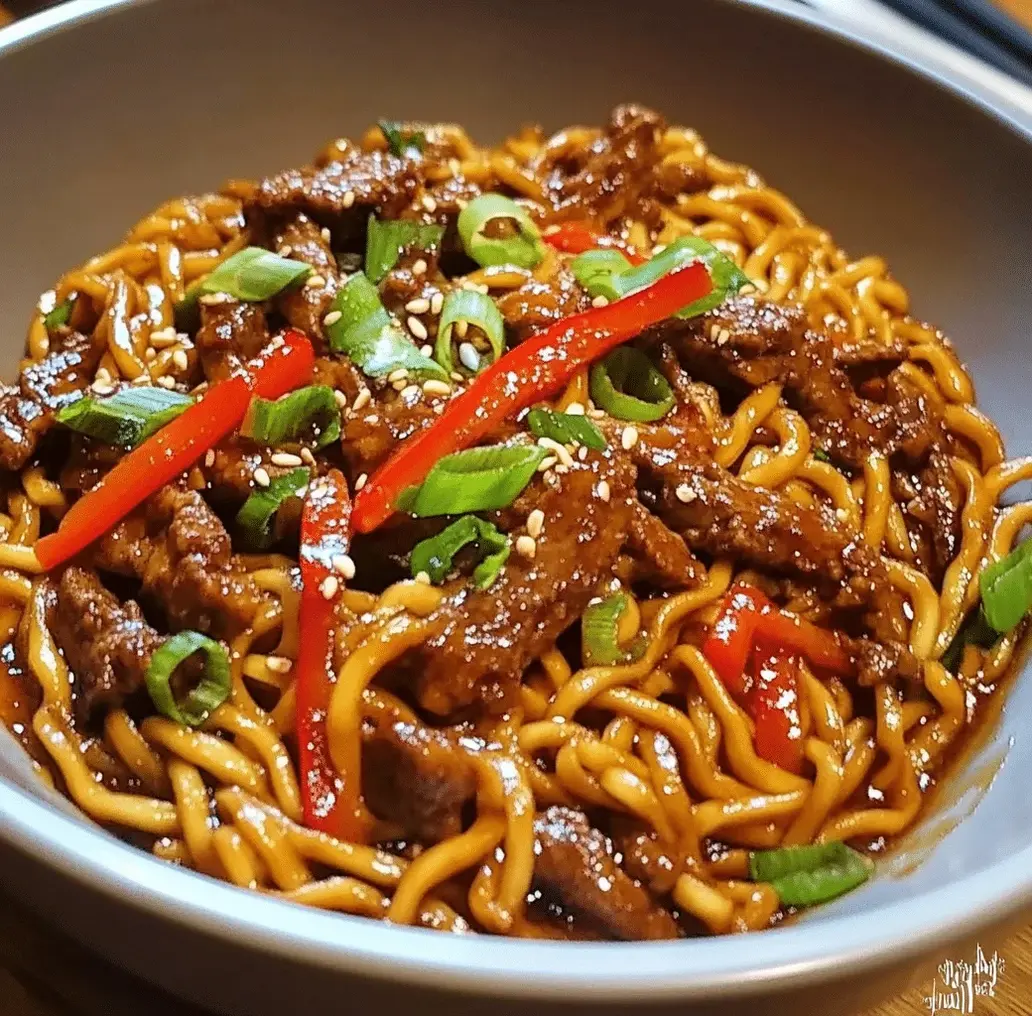 Scrumptious Mongolian Beef Noodles