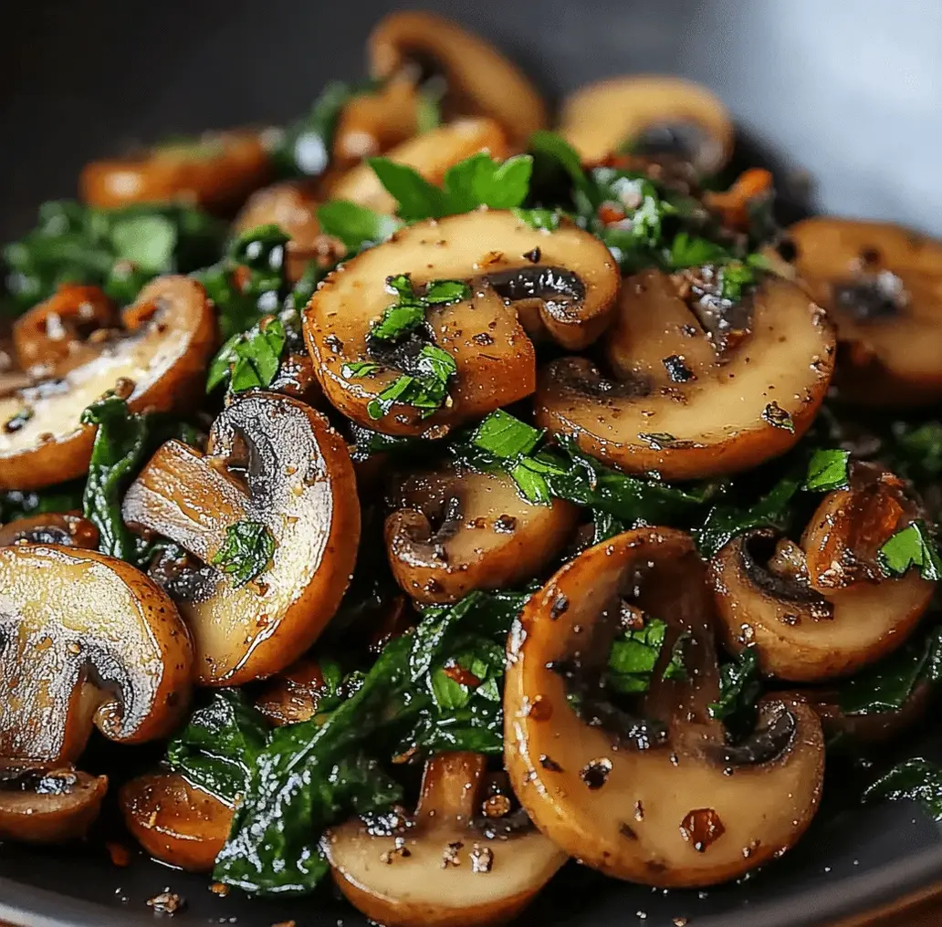 Delicious Sautéed Mushrooms with Spinach