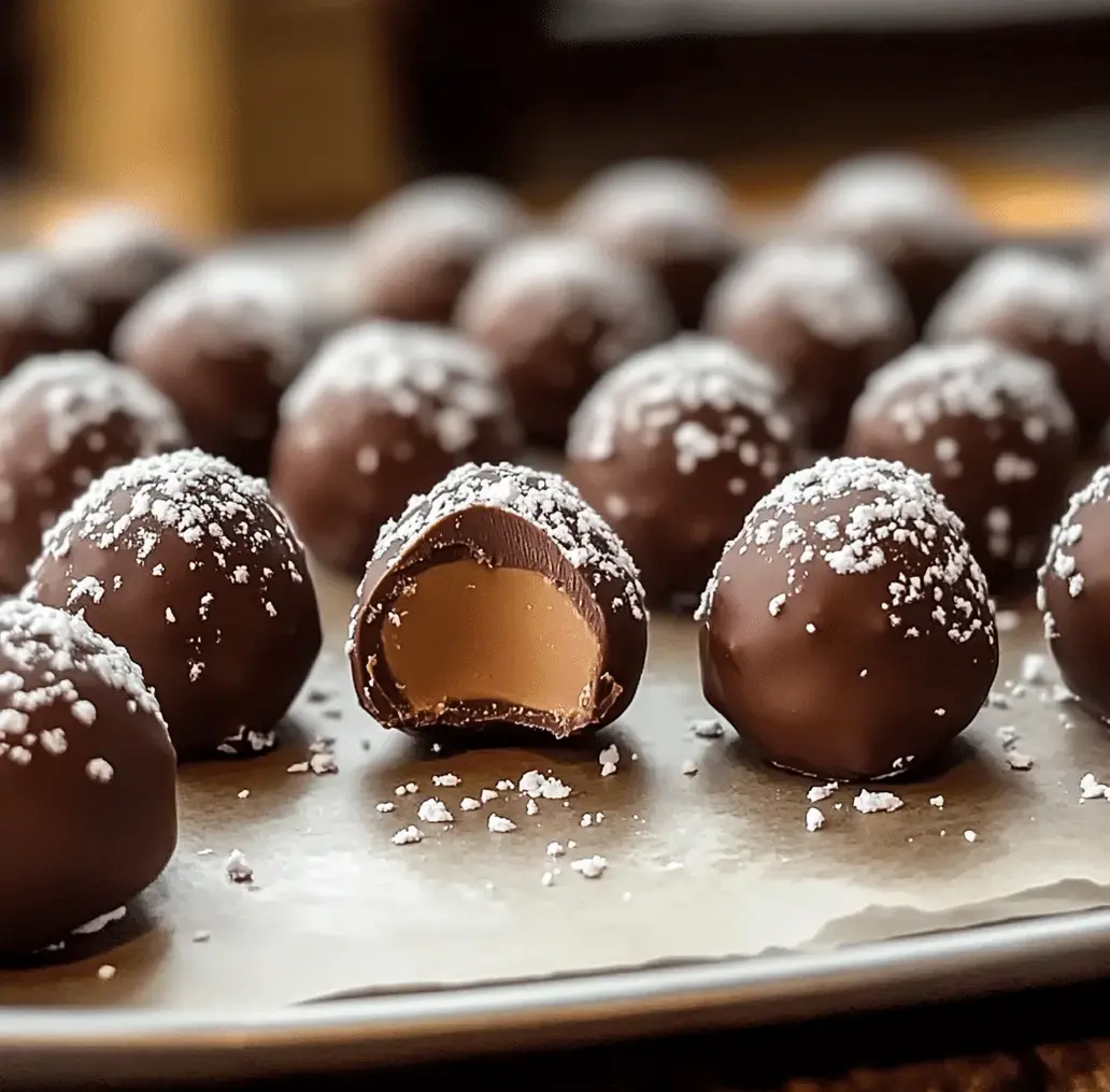 A finished batch of 4-ingredient peanut butter balls drizzled with chocolate.