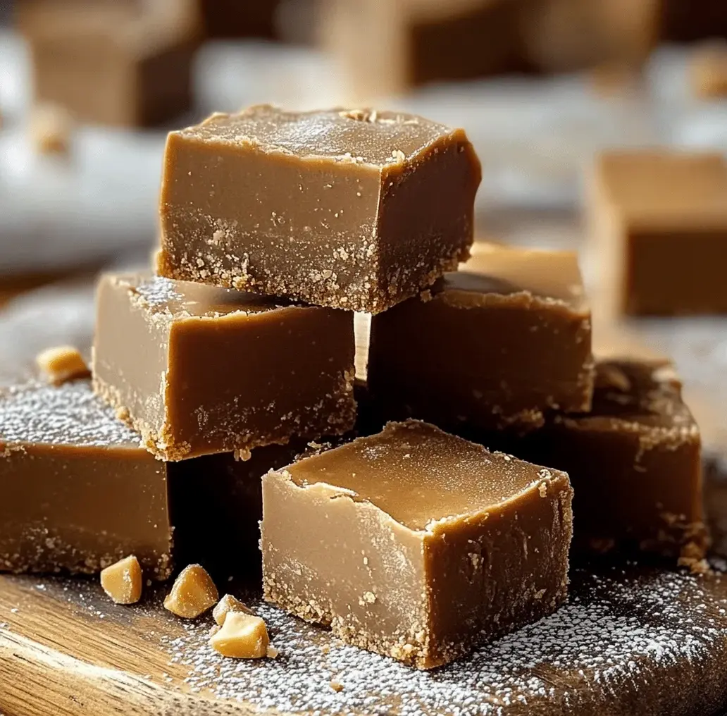 A pan filled with rich peanut butter fudge, ready to be cut into squares.