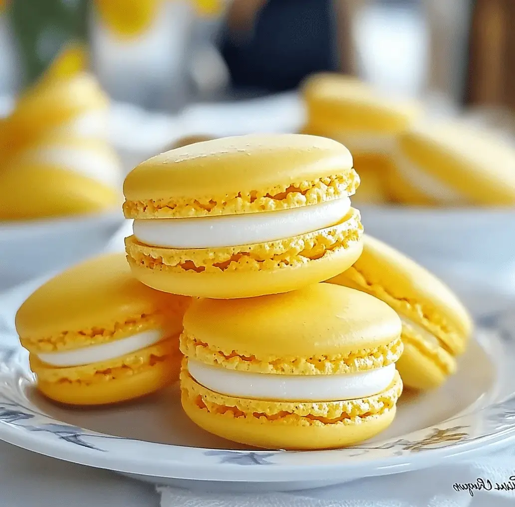 Beautifully piped lemon macaron shells ready for baking