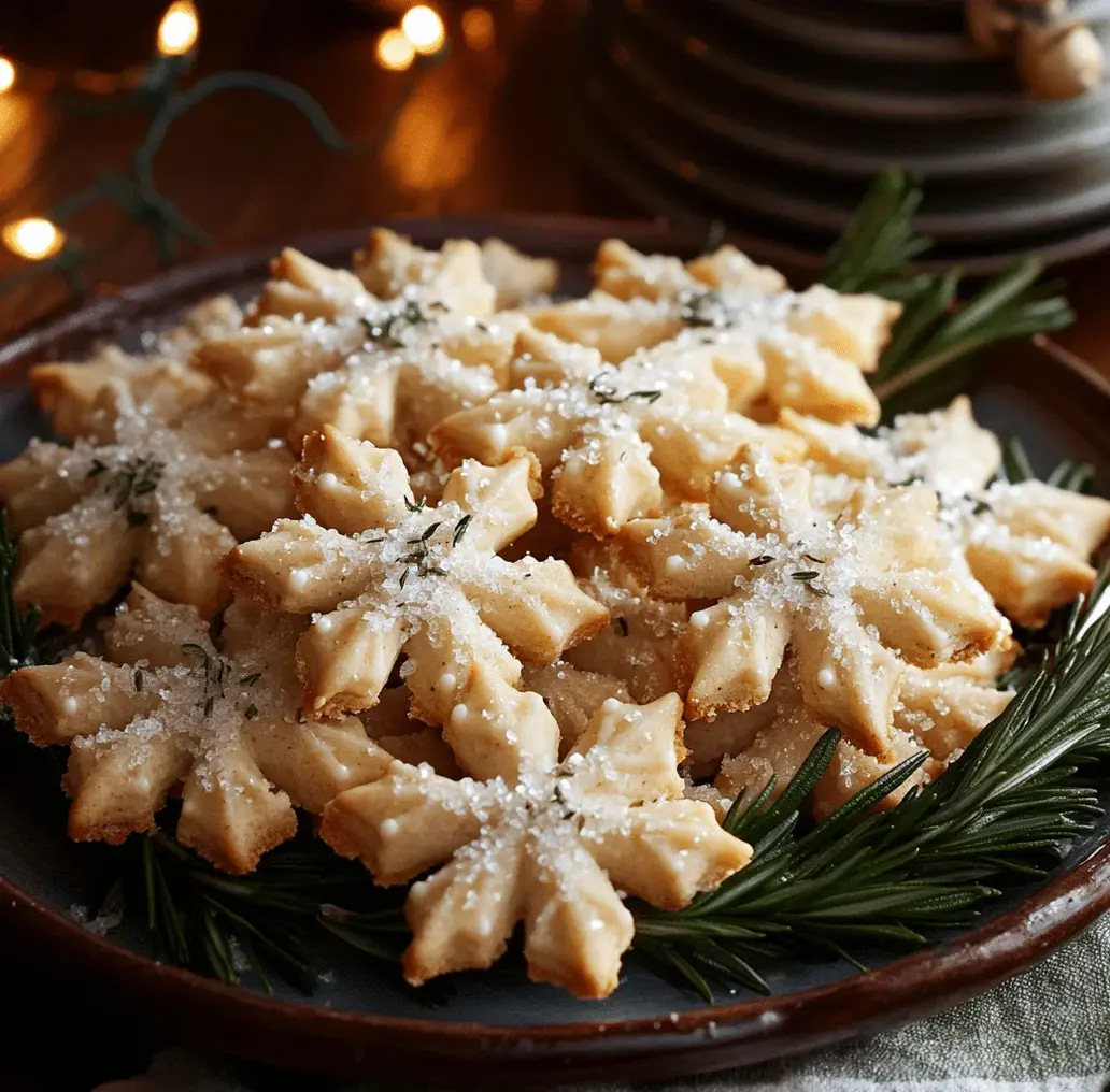 Savory Rosemary-Parmesan Snowflake Cookies Dough and Ingredients
